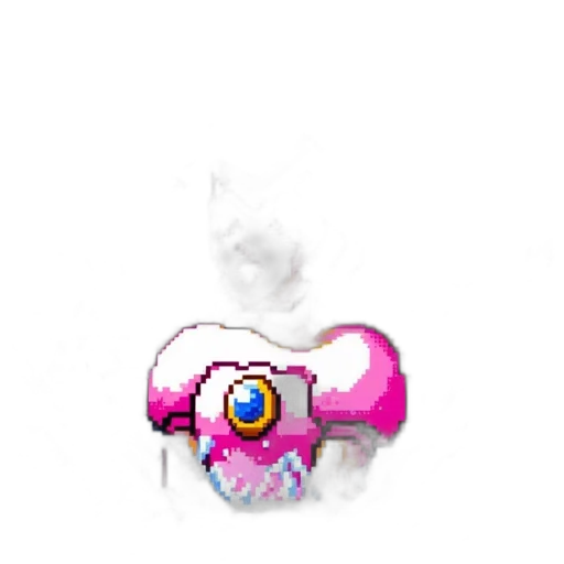 staff, weapon, jewelry, creature, pixel art, concept art, vaporwave, 3d render transparent PNG cut-out