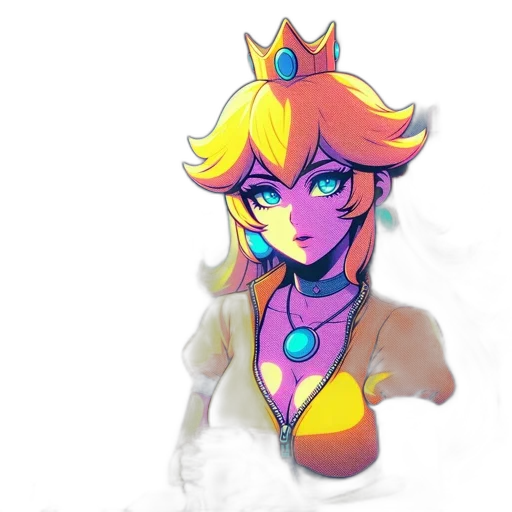 crown, staff, jewelry, face, pixel art, vaporwave, concept art, watercolor transparent PNG cut-out