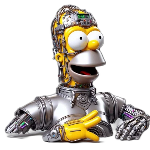 robot, staff, 3d render, cyberpunk, concept art, photorealistic, depiction, futuristic transparent PNG cut-out