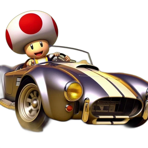 car, hat, 3d render, concept art, photorealistic, pixel art, animated, toad transparent PNG cut-out