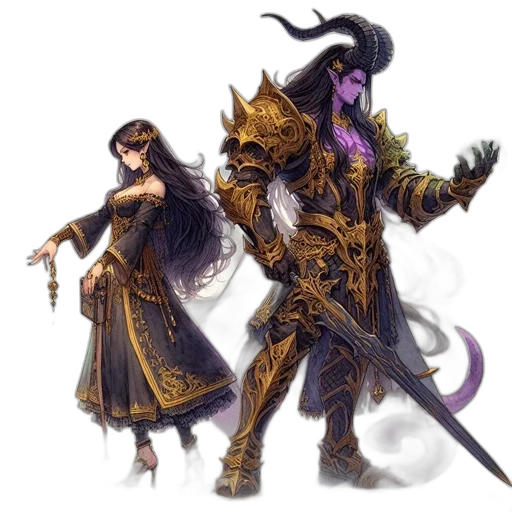 staff, fantasy art, concept art, pixel art, comic book art, golden, dark, two transparent PNG cut-out