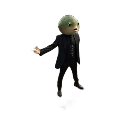 staff, jacket, creature, mask, 3d render, concept art, pixel art, cartoon transparent PNG cut-out