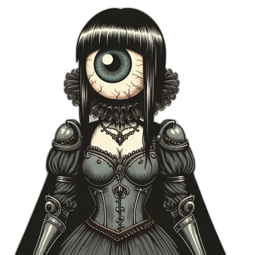 dress, mask, robot, face, concept art, fantasy art, comic book art, anime transparent PNG cut-out