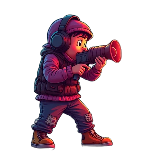 weapon, staff, jacket, robot transparent PNG cut-out