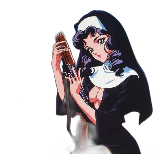 dress, staff, weapon, vaporwave, anime, concept art, comic book art, neon lights transparent PNG cut-out
