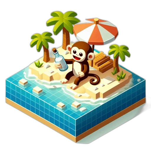 animal, 3d render, concept art, pixel art, photorealistic, beach, underwater, isometric transparent PNG cut-out