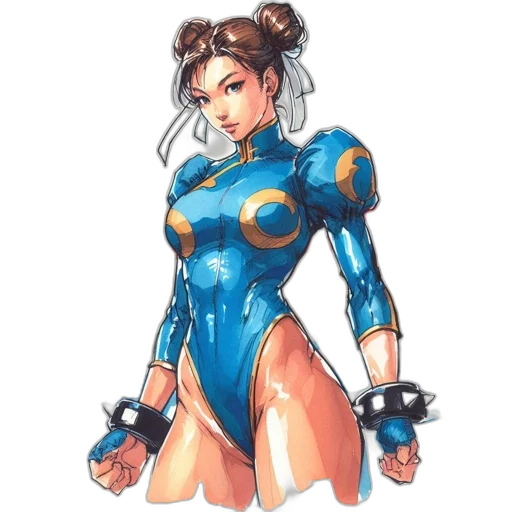 robot, dress, concept art, comic book art, anime, pixel art, blue, animated transparent PNG cut-out
