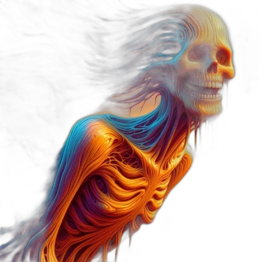 face, creature, mask, hair, concept art, photorealistic, 3d render, fantasy art transparent PNG cut-out