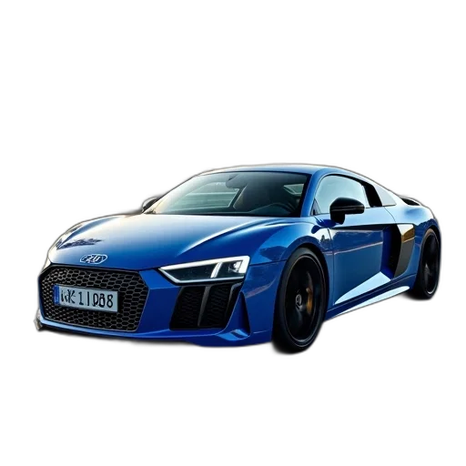car, photorealistic, 3d render, concept art, blue, audi, driving, road transparent PNG cut-out