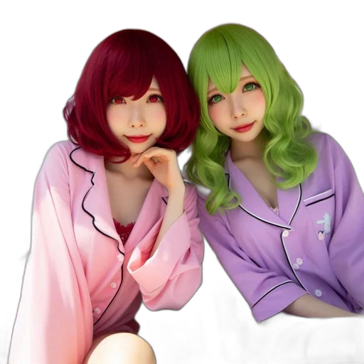 jacket, dress, photorealistic, 3d render, anime, vaporwave, green, neon transparent PNG cut-out