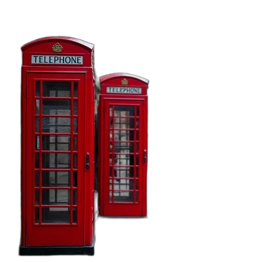 3d render, photorealistic, british, telephone, boxes, street, print transparent PNG cut-out