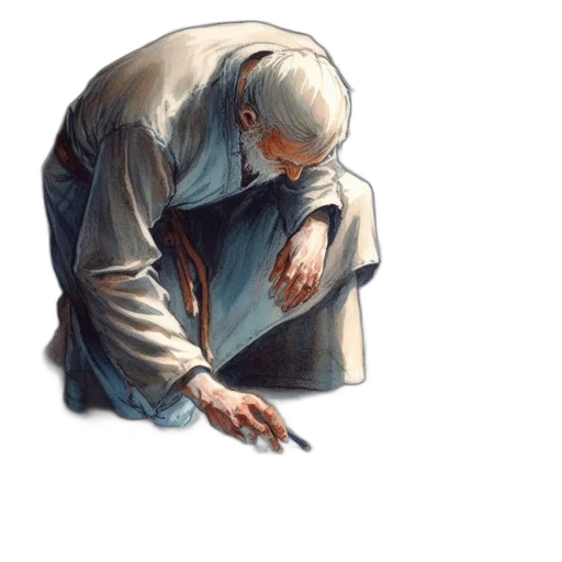 concept art, photorealistic, oil painting, watercolor, elderly, man, likely, wizard transparent PNG cut-out