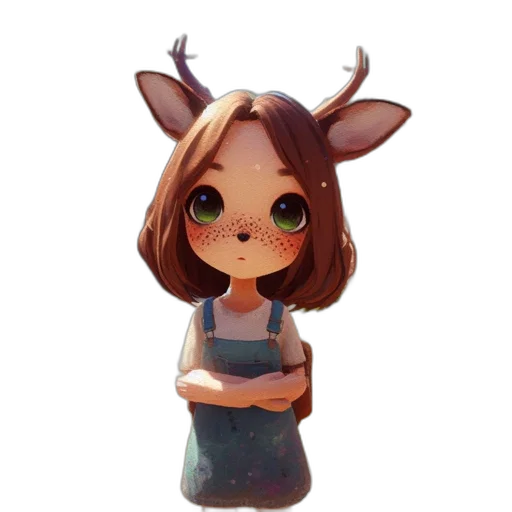 creature, animal, staff, dress, 3d render, fantasy art, concept art, watercolor transparent PNG cut-out