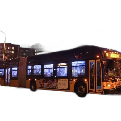 photorealistic, 3d render, concept art, city street, bus, words, seattle, metro transparent PNG cut-out