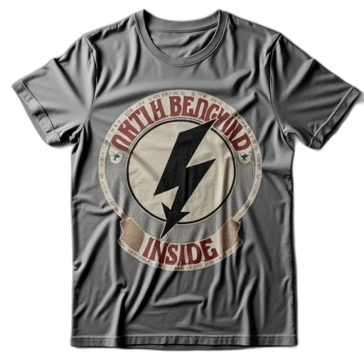 jacket, grey, t-shirt, vintage, design, featuring, stylized, lightning transparent PNG cut-out