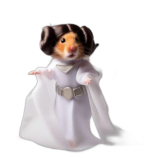 animal, dress, creature, staff, 3d render, concept art, photorealistic, hamster transparent PNG cut-out