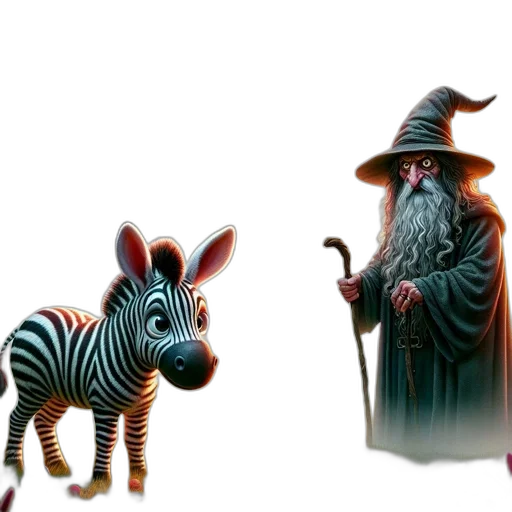 animal, creature, concept art, fantasy art, 3d render, pixel art, forest, zebra transparent PNG cut-out