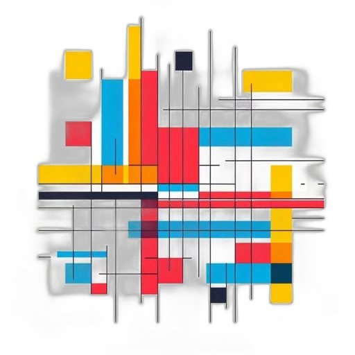 colorful, monochrome, blue, red, abstract, art, piece, features transparent PNG cut-out
