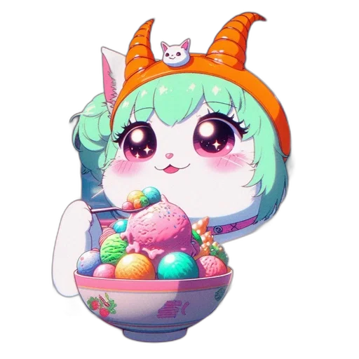 food, creature, staff, hat, pixel art, concept art, fantasy art, vaporwave transparent PNG cut-out