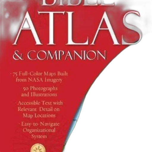 book, cover, red, background, featuring, map, titled, bible transparent PNG cut-out