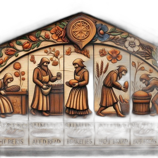 intricately, carved, wooden, panel, displays, four, distinct, scenes transparent PNG cut-out