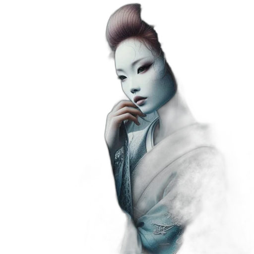 mask, face, fantasy art, photorealistic, concept art, watercolor, blue, pastel transparent PNG cut-out