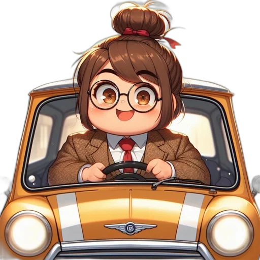 car, staff, anime, cartoon, pixel art, concept art, animated, girl transparent PNG cut-out