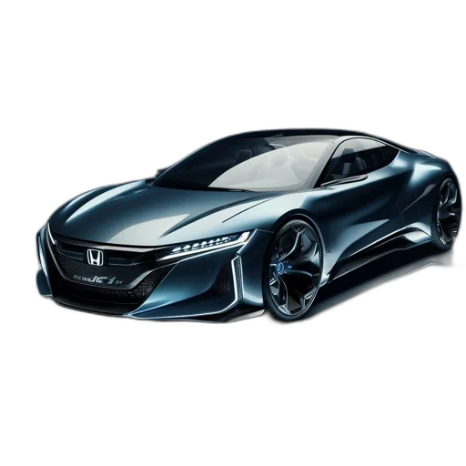 car, 3d render, concept art, photorealistic, futuristic, honda, illuminated, headlights transparent PNG cut-out