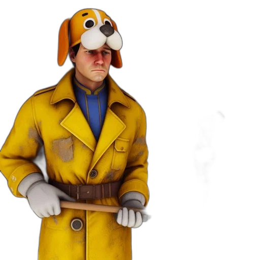 jacket, staff, animal, creature, concept art, 3d render, photorealistic, cartoon transparent PNG cut-out