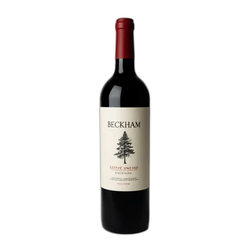 bottle, red, wine, label, reads, beckham, estate, vineyard transparent PNG cut-out