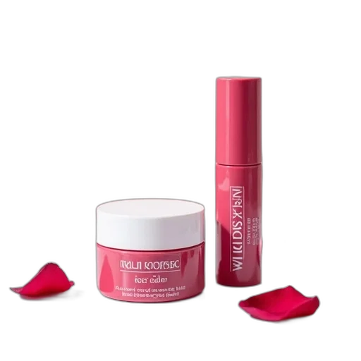 bottle, wild, rose, salve, tinted, lip, balm, placed transparent PNG cut-out