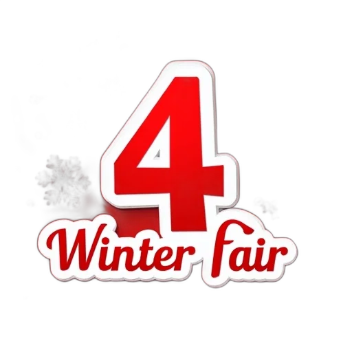 promotional, poster, winter, fair, red, background, white, text transparent PNG cut-out