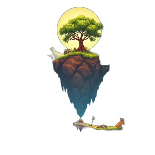 tree, staff, creature, animal transparent PNG cut-out