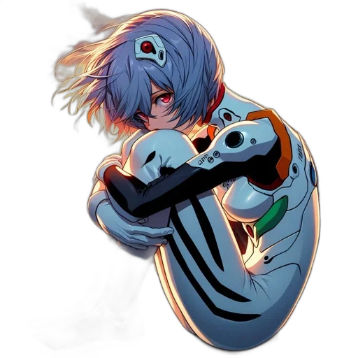 mask, creature, robot, concept art, fantasy art, comic book art, anime, blue transparent PNG cut-out