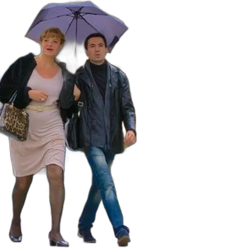 umbrella, jacket, dress, photorealistic, 3d render, concept art, rain, city street transparent PNG cut-out