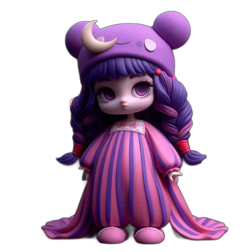 creature, 3d render, concept art, fantasy art, cartoon, unusual, large-eyed, doll transparent PNG cut-out