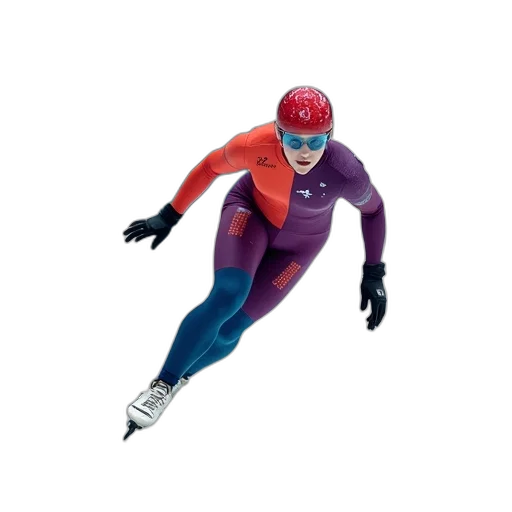 3d render, concept art, group, speed, skaters, racing, ice, track transparent PNG cut-out