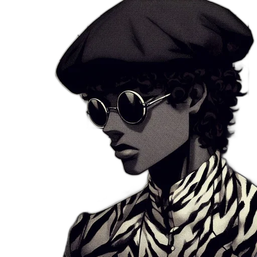 hat, jacket, face, crown, comic book art, photorealistic, cartoon, concept art transparent PNG cut-out