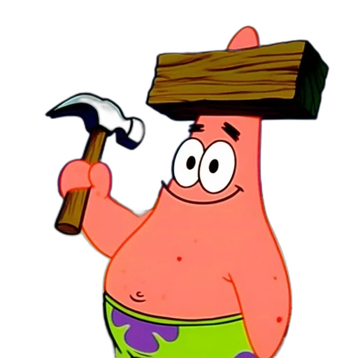 hat, staff, weapon, umbrella, 3d render, fire, patrick, spongebob transparent PNG cut-out