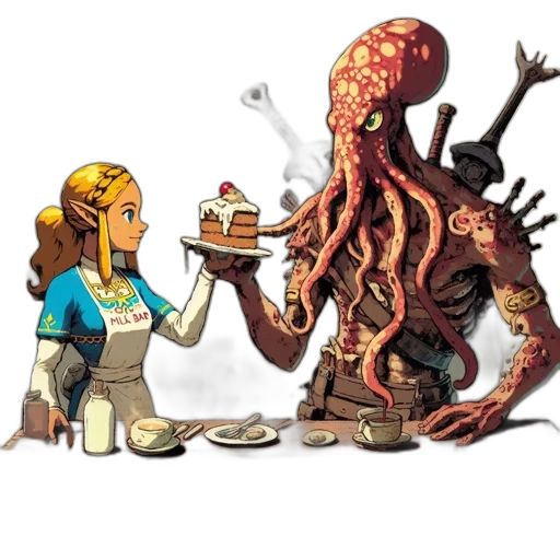 concept art, pixel art, fantasy art, comic book art, fire, underwater, old-fashioned, kitchen transparent PNG cut-out