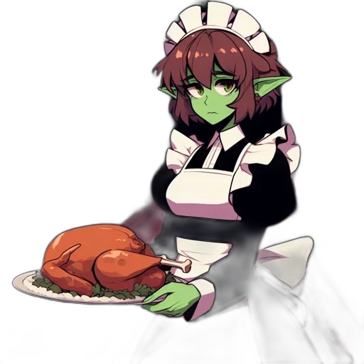food, staff, creature, concept art, pixel art, fantasy art, watercolor, green transparent PNG cut-out