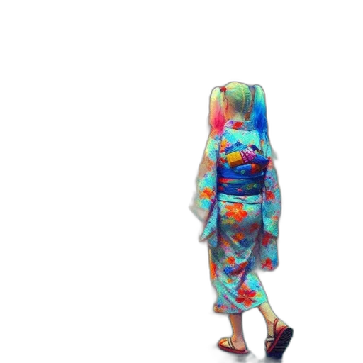 dress, jacket, umbrella, staff, vaporwave, 3d render, photorealistic, oil painting transparent PNG cut-out