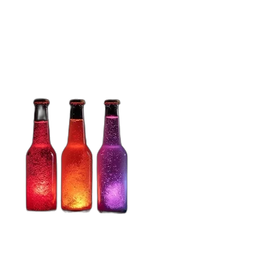 bottle, food, 3d render, pixel art, concept art, photorealistic, neon lights, fire transparent PNG cut-out