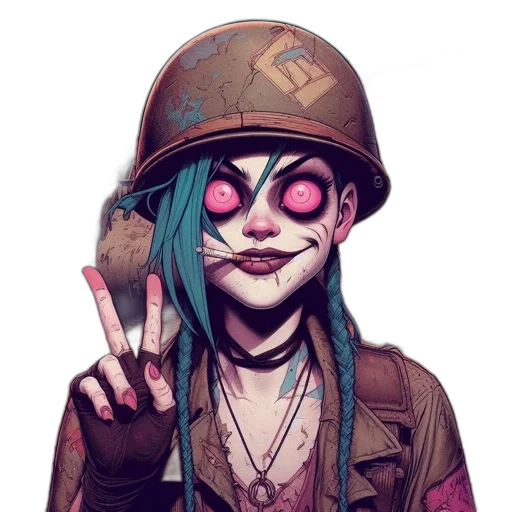 face, hat, weapon, mask, cyberpunk, concept art, comic book art, cartoon transparent PNG cut-out