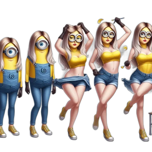 concept art, 3d render, cartoon, fantasy art, image, juxtaposes, minion, character transparent PNG cut-out