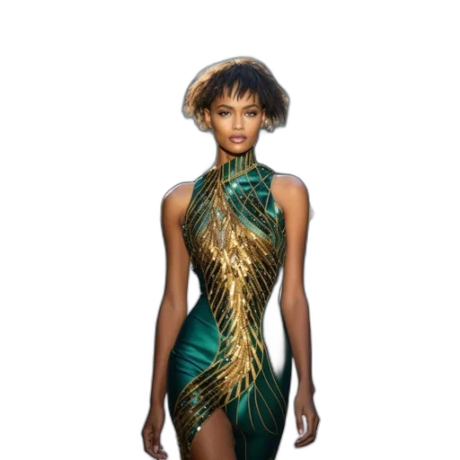 dress, jewelry, concept art, fantasy art, green, woman, wearing, intricate transparent PNG cut-out