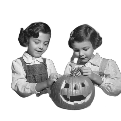 mask, two, young, girls, vintage, kitchen, one, carving transparent PNG cut-out