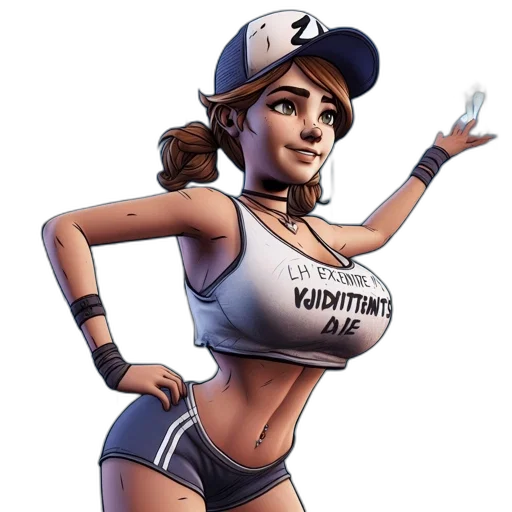 concept art, cartoon, pixel art, comic book art, animated, female, character, donning transparent PNG cut-out
