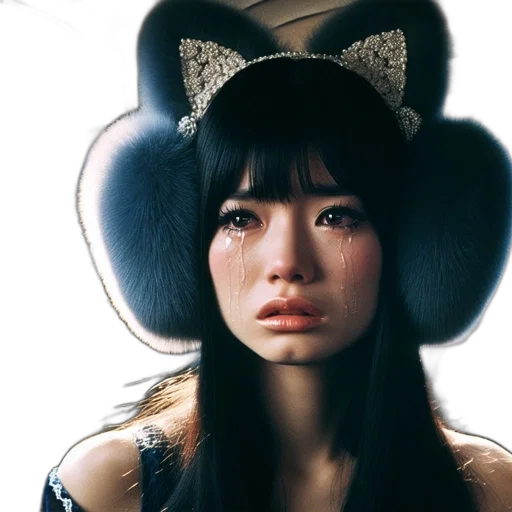 hat, mask, face, hair, photorealistic, anime, cyberpunk, 3d render transparent PNG cut-out