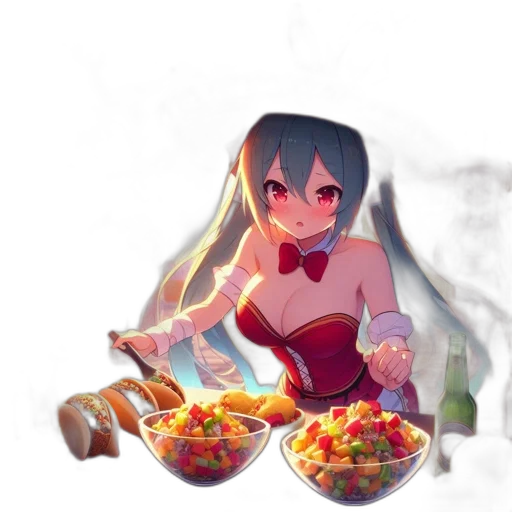 food, dress, robot, weapon, anime, pixel art, concept art, 3d render transparent PNG cut-out